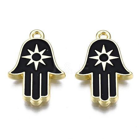 Spray Painted Alloy Pendants PALLOY-Q436-009A-NR-1