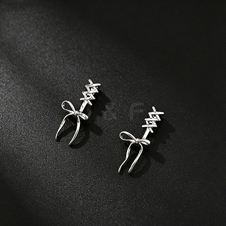 Alloy Bowknot Stud Earrings for Women WG9B155-01-1