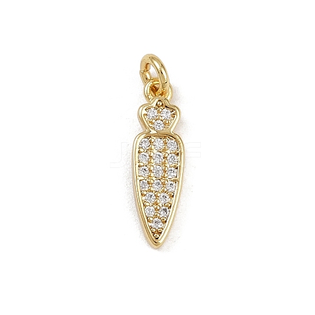 Brass Micro Pave Cubic Zirconia Charms KK-H077-02G-06-1