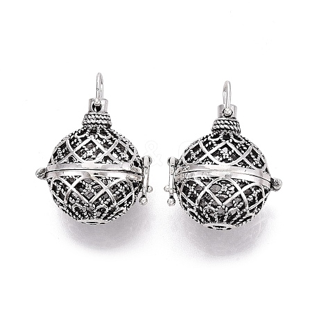 Rack Plating Brass Cage Pendants KK-S751-004AS-1