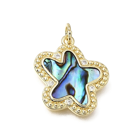 Brass Micro Pave Clear Cubic Zirconia Pendants CU-CBAF50C-08G-1