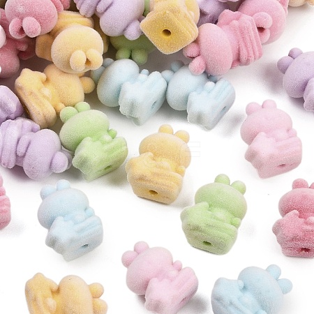 Flocky Opaque Acrylic Beads MACR-C036-12-1