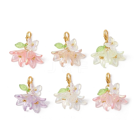 6Pcs Flower Butterfly Acrylic Pendant Decoration HJEW-JM02942-1