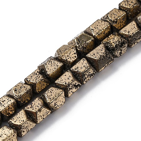 Electroplated Natural Lava Rock Beads Strands G-A256-D01-01D-1