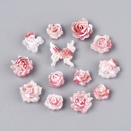 Luminous Flower Resin Cabochons CRES-T025-10D-1