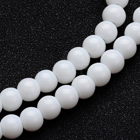 Opaque Color Glass Round Bead Strands GLAA-I026-10mm-02-1