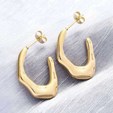 304 Stainless Steel Stud Earrings EJEW-B108-18G-1