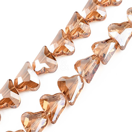 Electroplate Transparent Glass Beads Strands EGLA-N002-44-05-1