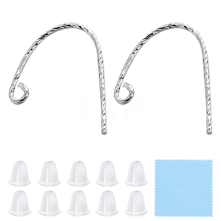10 Pairs 925 Sterling Silver Earring Hooks STER-BBC0006-88-1