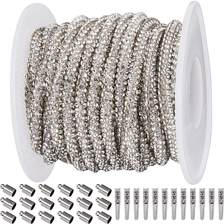 6.25 Yard Polyester Cord with Rhinestone DIY-GF0009-32B-1