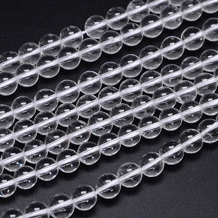 Round Natural Grade A Quartz Crystal Beads Strands G-H1648-8mm-01N-A-1