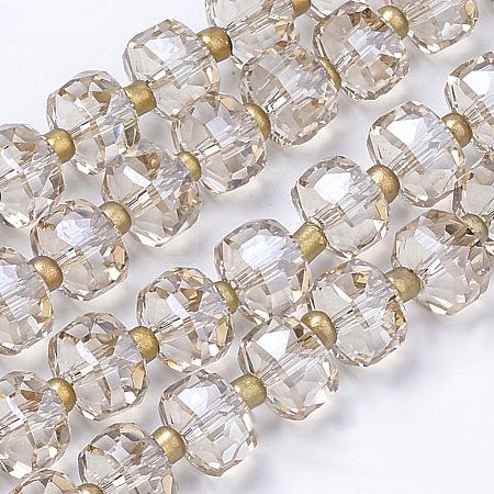 Electroplate Glass Beads Strands EGLA-Q079-04-1