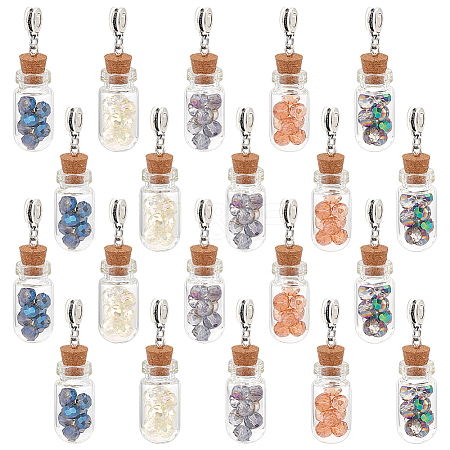 20Pcs Large Hole Alloy Glass Bottles European Dangle Charms FIND-PH0020-42-1