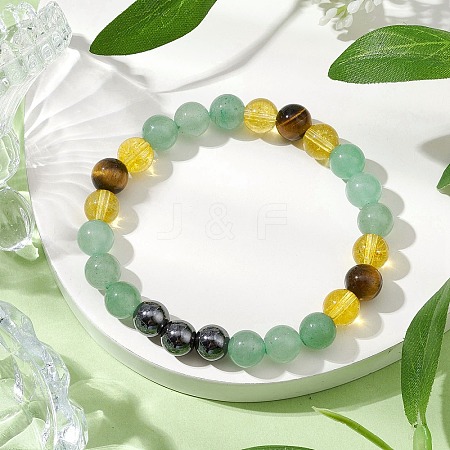 Natural & Synthetic Mixed Gemstone Beads Thread Stretch Bracelets for Women BJEW-JB11248-1