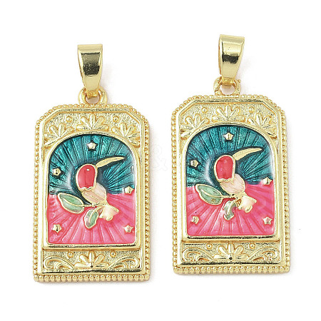 Brass Enamel Pendants KK-I355-18G-02-1