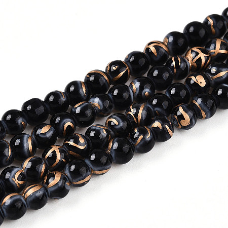 Baking Paint Glass Beads Strands DGLA-N010-4mm-10-1