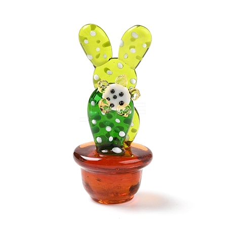 Glass Cactus Display Decorations DJEW-B004-07-1