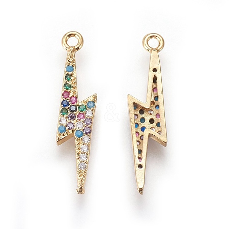 Brass Cubic Zirconia Pendants LS-KK-O119-10G-1