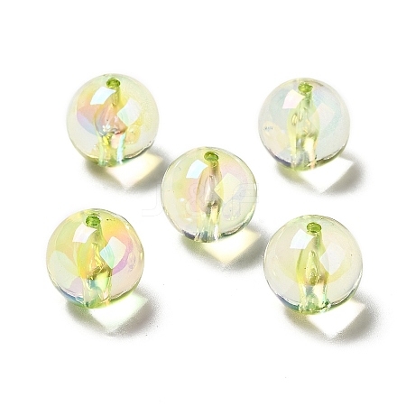 UV Plating Transparent Rainbow Iridescent Acrylic Beads TACR-A005-01G-1