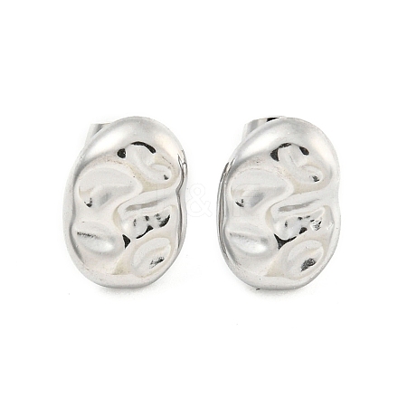 Non-Tarnish Oval 304 Stainless Steel Ear Studs EJEW-L290-003P-1