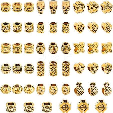 108Pcs 18Style Alloy European Beads MPDL-NB0001-11-1