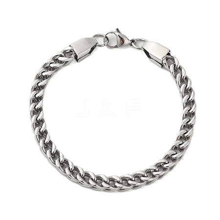 304 Stainless Steel Wheat Chain Bracelets for Men BJEW-B093-04P-1