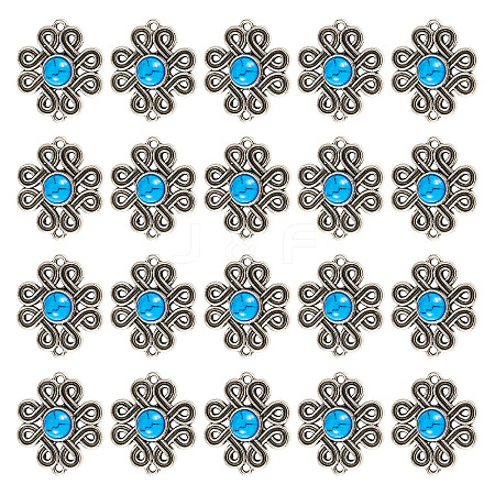 Tibetan Style Alloy with Resin Imitation Turquoise Connector Charms FIND-TAC0035-47AS-05-1