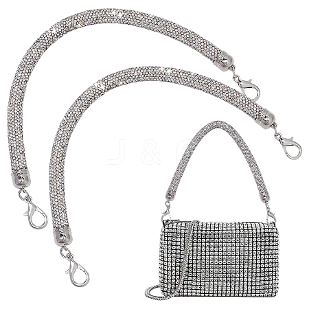 2Pcs Alloy Crystal Rhinestone Bag Handles DIY-PH0028-95P-1
