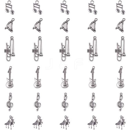 Sets of Musical Instruments Tibetan Style Alloy Pendants TIBEP-PH0004-17AS-1