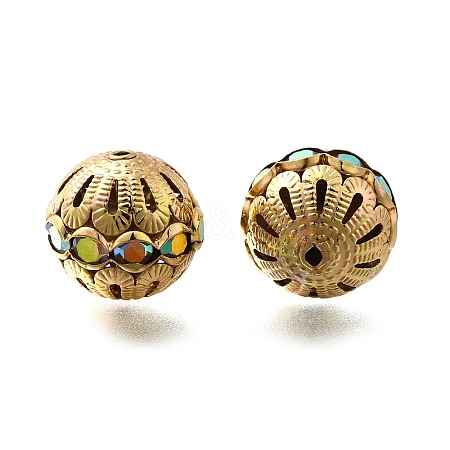 Rhinestone Brass Beads KK-D295-06G-01-1