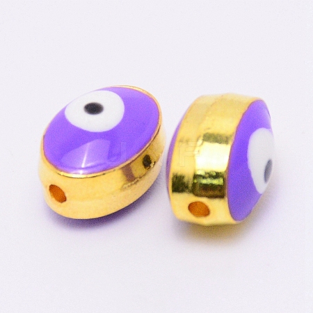 Double-Sided Enamel Alloy Beads ENAM-WH0049-40G-04-RS-1