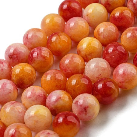 Natural Dyed Yellow Jade Beads Strands G-Q160-A01-01C-1