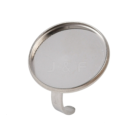 304 Stainless Steel Cuff Ring Components STAS-D372-07P-08-1