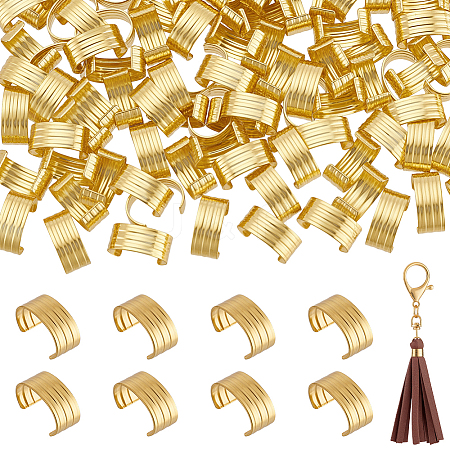 120Pcs Brass Folding Crimp Ends KK-PH0014-10C-1