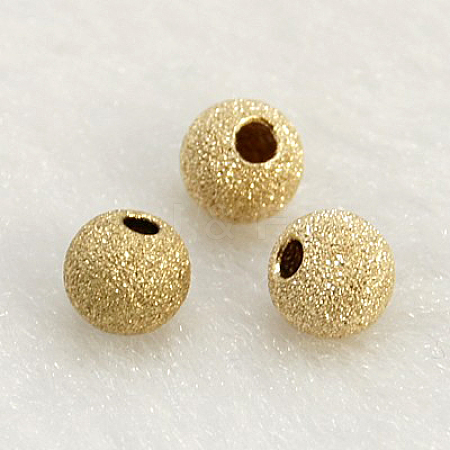 Yellow Gold Filled Textured Beads KK-G155-5mm-2-1
