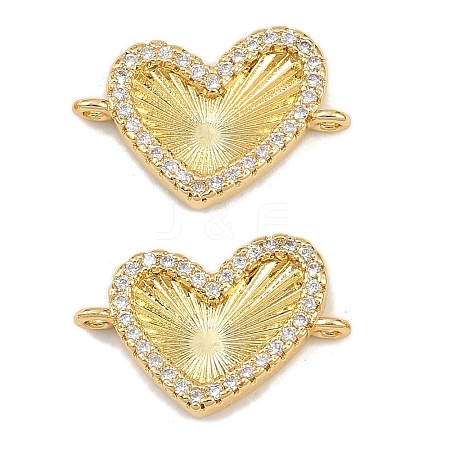 Brass Pave Cubic Zirconia Connector Charms KK-L251-13G-1