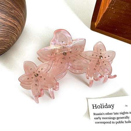 Flower Cellulose Acetate Claw Hair Clips PW-WGACF79-06-1