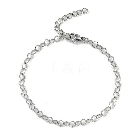 304 Stainless Steel Link Chains Bracelets for Women BJEW-G725-09P-1