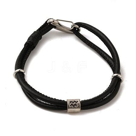 PU Leather Round Cord Multi-strand Bracelets SJEW-K002-07E-1
