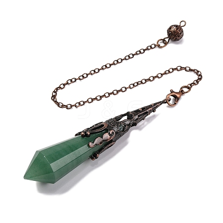 Natural Green Aventurine Pointed Dowsing Pendulum Big Pendants G-H285-06R-A17-1