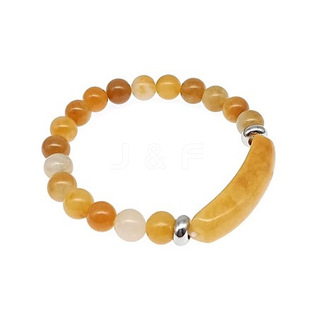 Natural Citrine Bead Stretch Bracelets for Women Men MZ7269-05-1