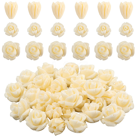 60Pcs 3 Styles Dyed Synthetic Coral Carved Beads CORA-SC0001-09-1