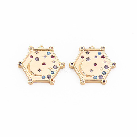 Brass Micro Pave Cubic Zirconia Pendants KK-S364-271D-1