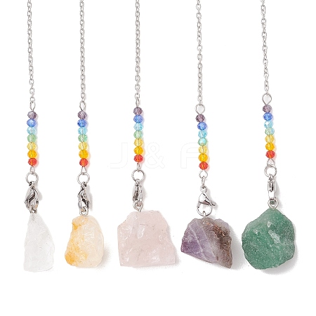 Raw Rough Natural Gemstone Dowsing Pendulums PALLOY-JF05237-1
