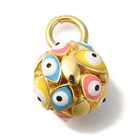 Brass Enamel Charms KK-K389-047G-1