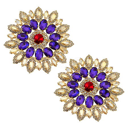2Pcs Alloy Glass Rhinestone Cabochons FIND-FG0004-83G-1