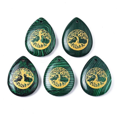 Synthetic Malachite Pendants G-T122-71G-1