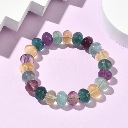 Natural Fluorite Beaded Bracelets G-H332-13-1