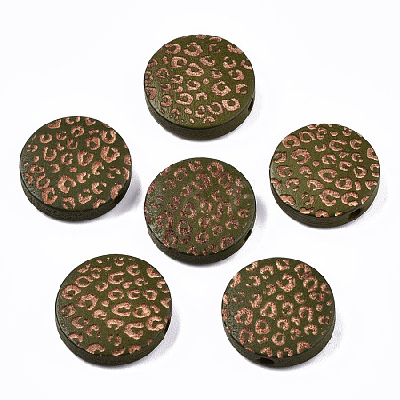 Painted Natural Wood Beads X-WOOD-T021-49A-06-1