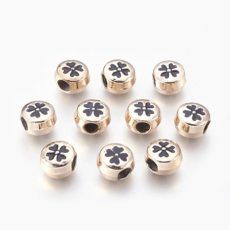 Alloy Enamel Clover European Beads ENAM-J284-05G-AAA-1